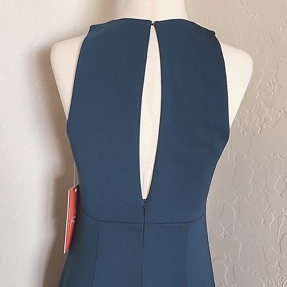 MONIQUE LHUILLIER Plunging Neckline Midi Dress - Picture 6 of 7
